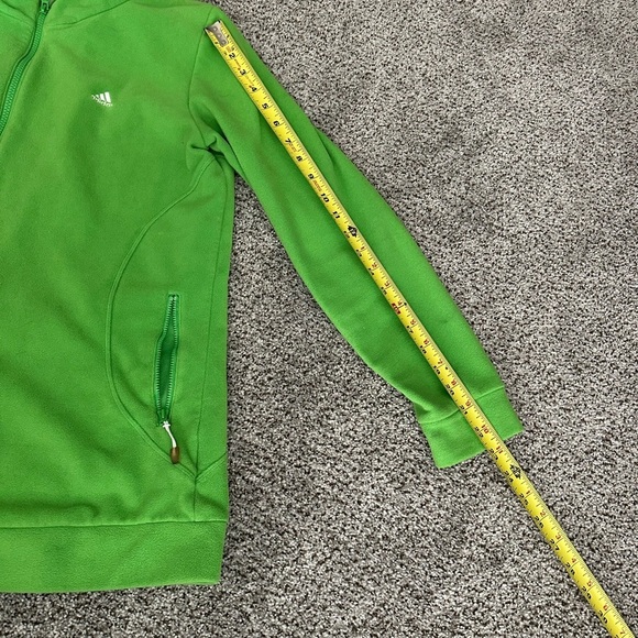 ADIDAS Size XL Bright Green Cozy Fleece Zip Up Jacket - Picture 7 of 9
